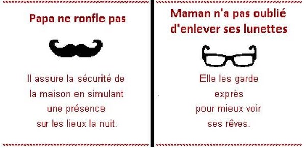 Papa ne ronfle pas - Les lunettes de maman