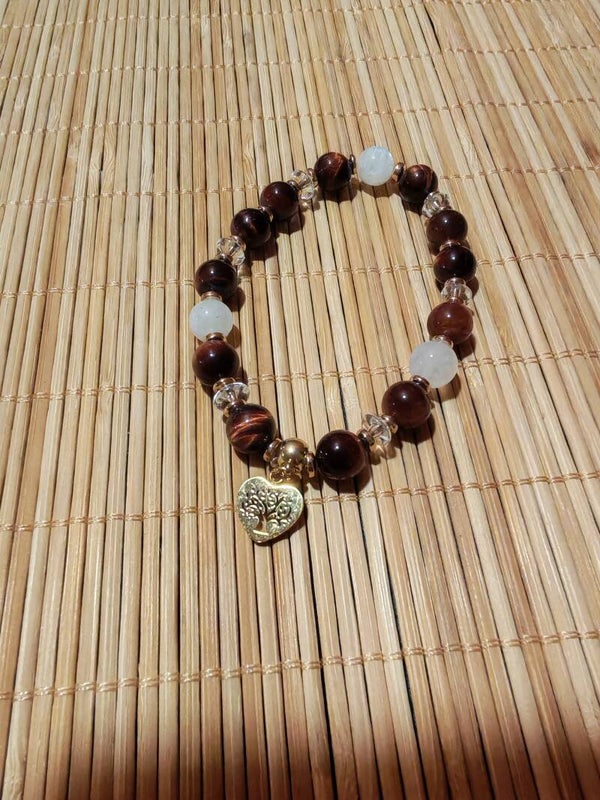 Bracelet oeil de taureau et pierre de lune