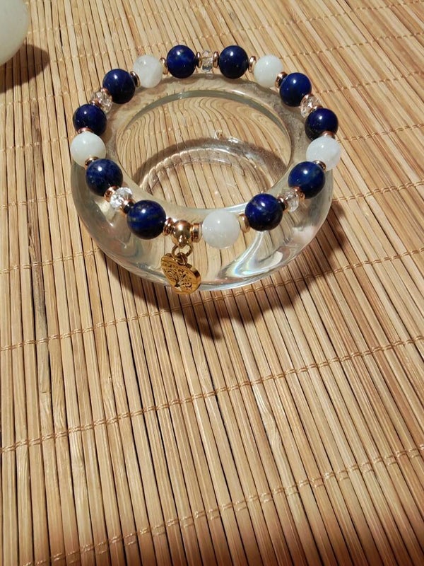 Bracelet lapis lazuli et pierre de lune