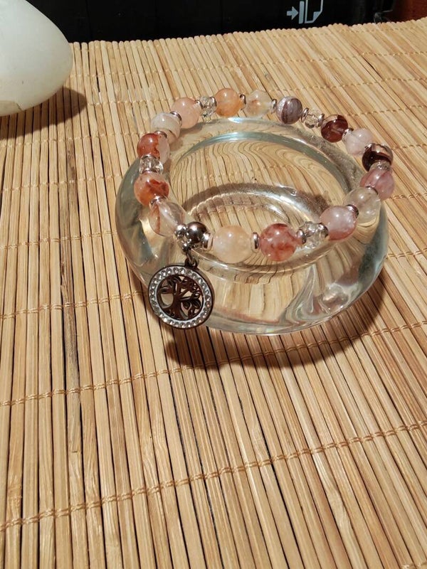 Bracelet quartz hématoide rouge