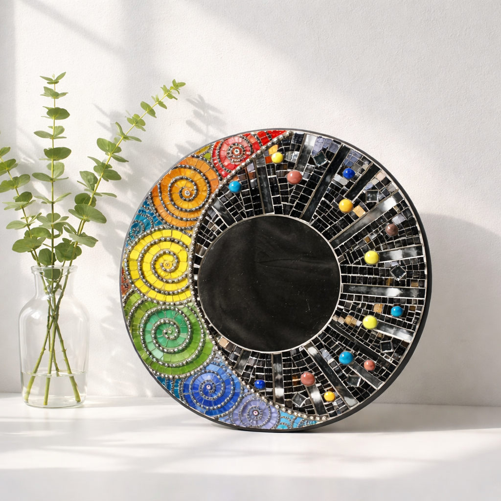 Round Mosaic mirror