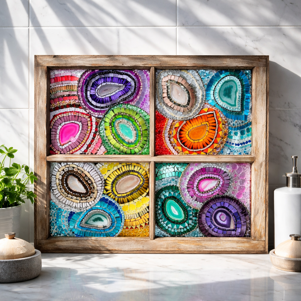 4 pane mosaic window