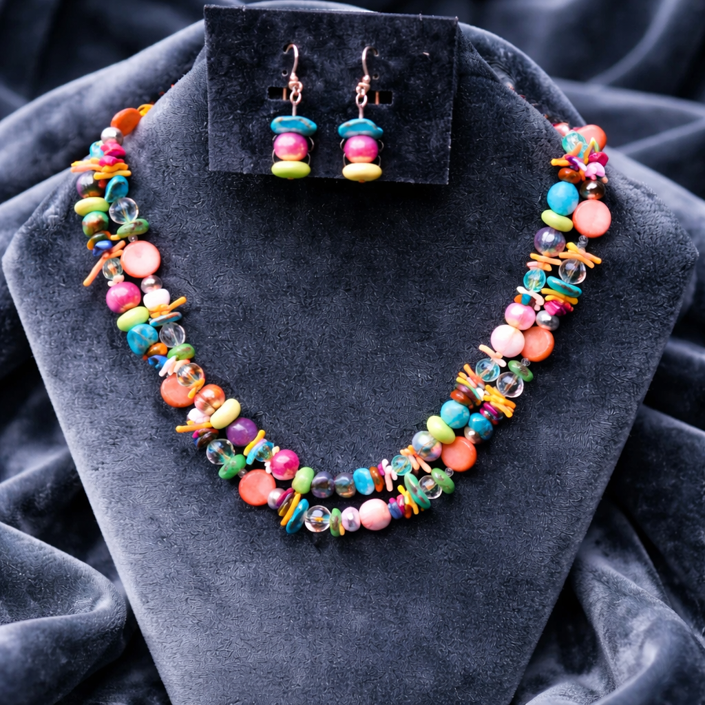 Multi color beaded necklace