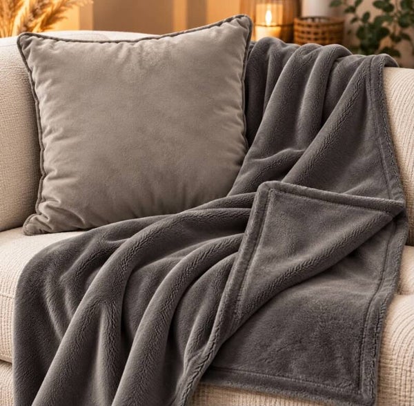 Set plaid + kussen in 5 kleuren