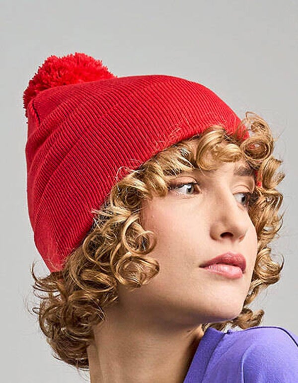 Warme Pompom muts