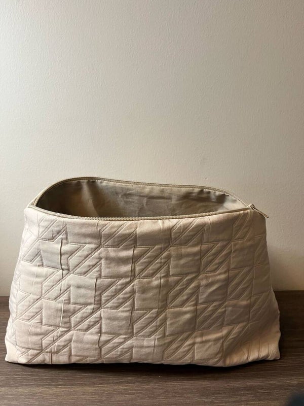 Gepersonaliseerde toilettas  met rits ecru