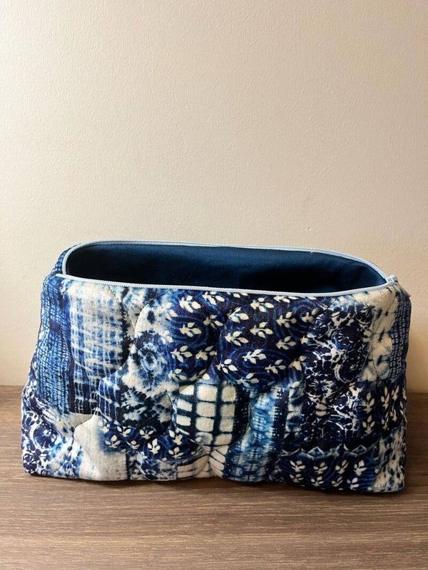 Gepersonaliseerde toilettas  met rits  Blauw