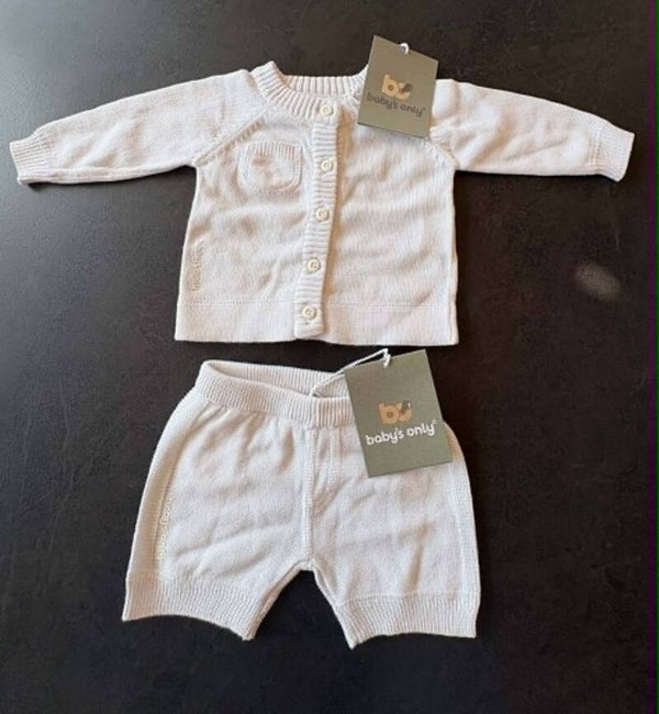 BABY'S ONLY/ Cardigan met bijpassend broekje maat 50-56