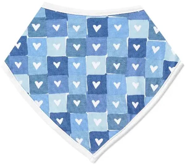 Block Hearts Baby Bandana Bib