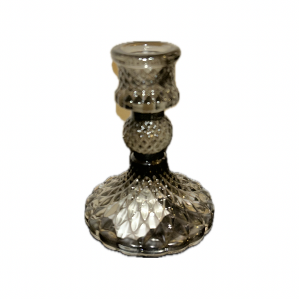 Kandelaar glas grijs klein