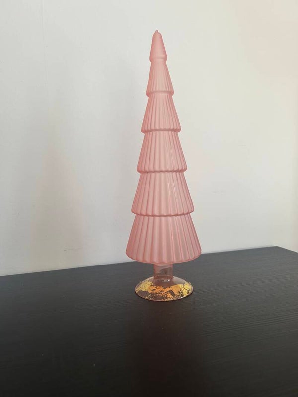 Glazen kerstboom sweet pink 1