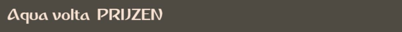 Hier staat Aqua volta prijzen. Als afbeelding vanwege het speciale lettertype, die ook is gebruikt voor de naam op de sloep waarmee we de culturele rondvaarten verzorgen in Haarlem.