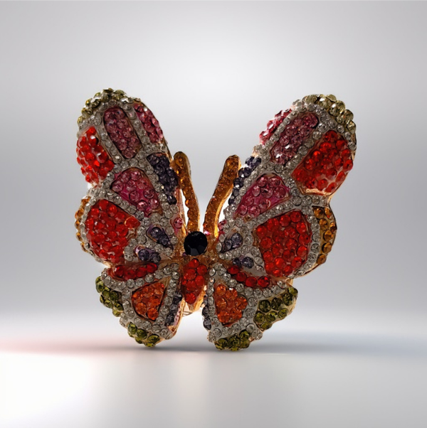 Bague papillon rouge