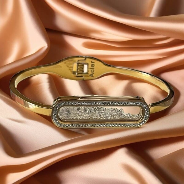 Bracelets jonc cristaux - acier inoxydable