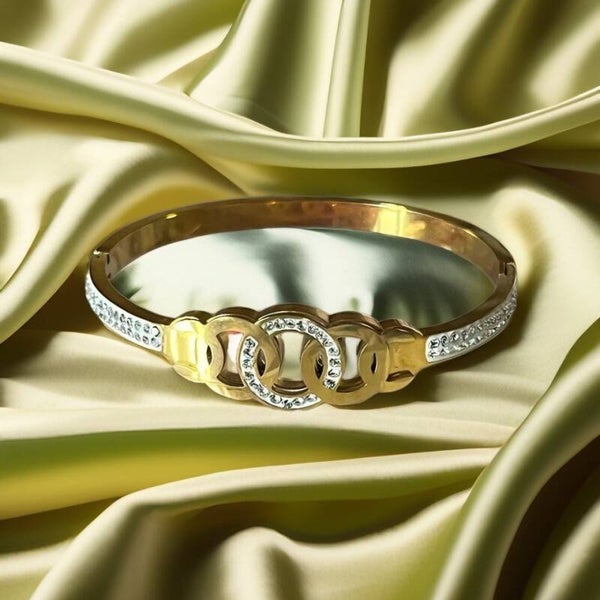 Bracelets jonc anneaux - acier inoxydable