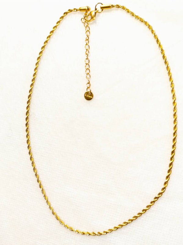 Collier mailles torsadées - acier inoxydable