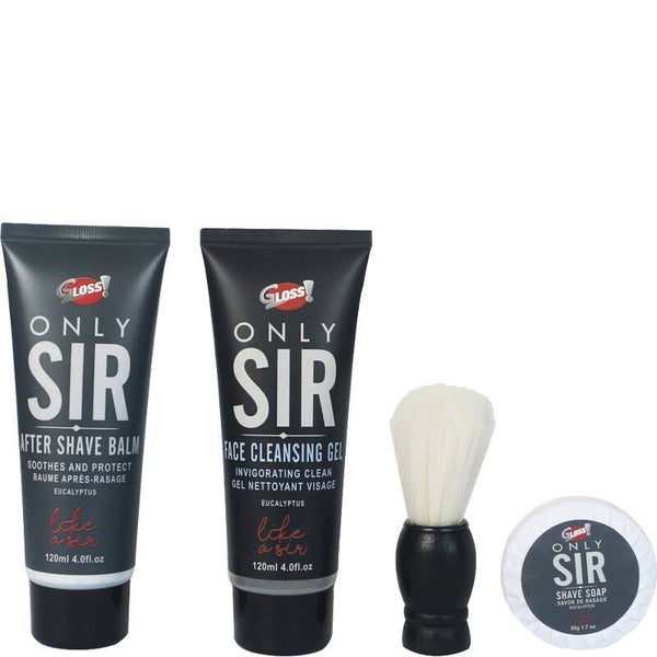 Coffret de rasage,soin homme 4 pièces, extraits d'eucalyptus, GLOSS