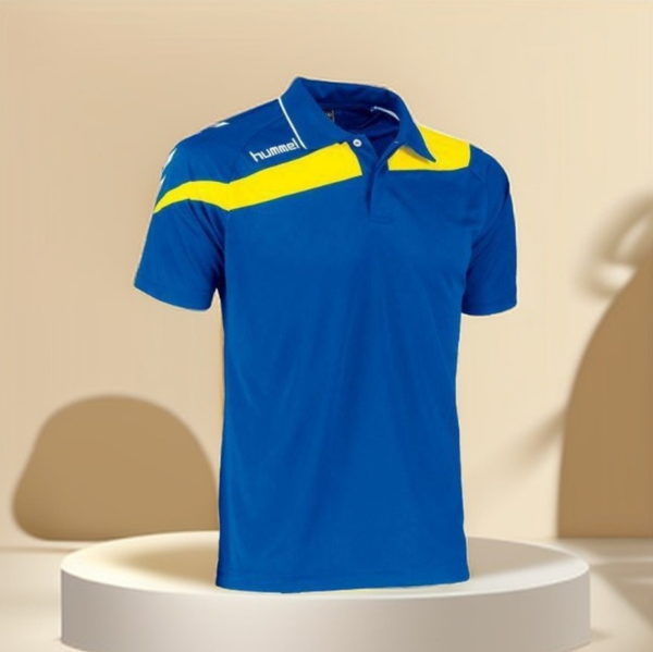 🌸 Hummel - Polo Unisexe - Bleu et Jaune 🌸