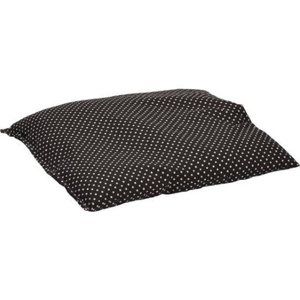 Druivenpitkussen Classico - 27 x 25cm - Zwart met Witte Bollen