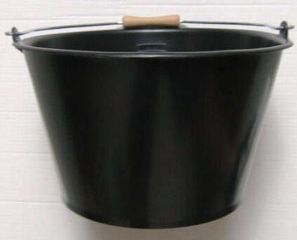 Emmer Zwart met Houten Handvat