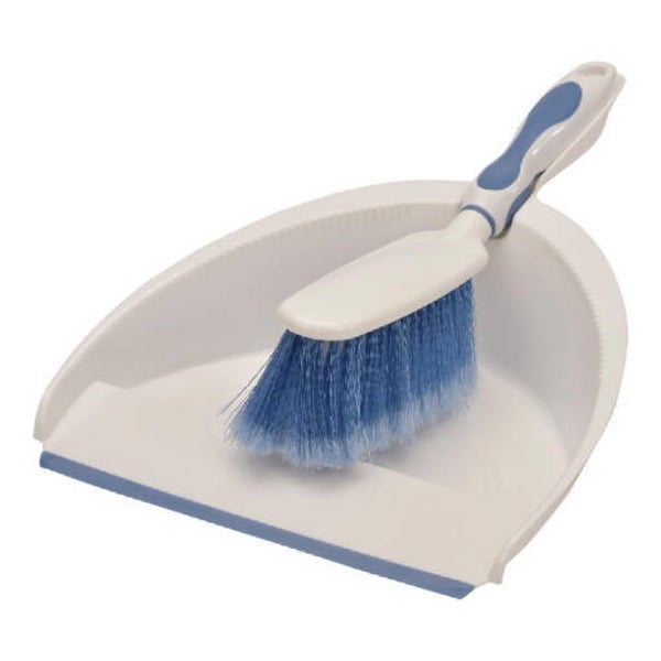 Stoffer en Blik - Wit/Blauw