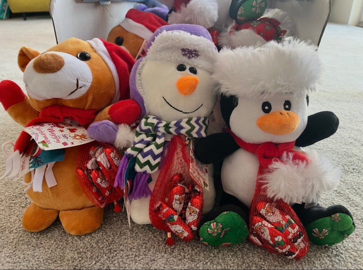 Świąteczny miś z czekoladkami