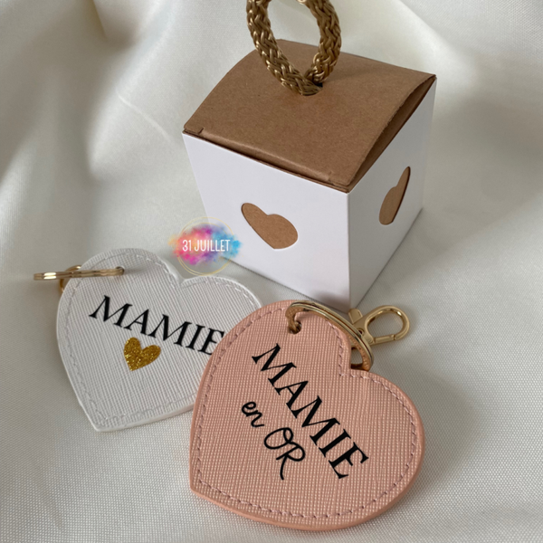 Porte clé coeur rose