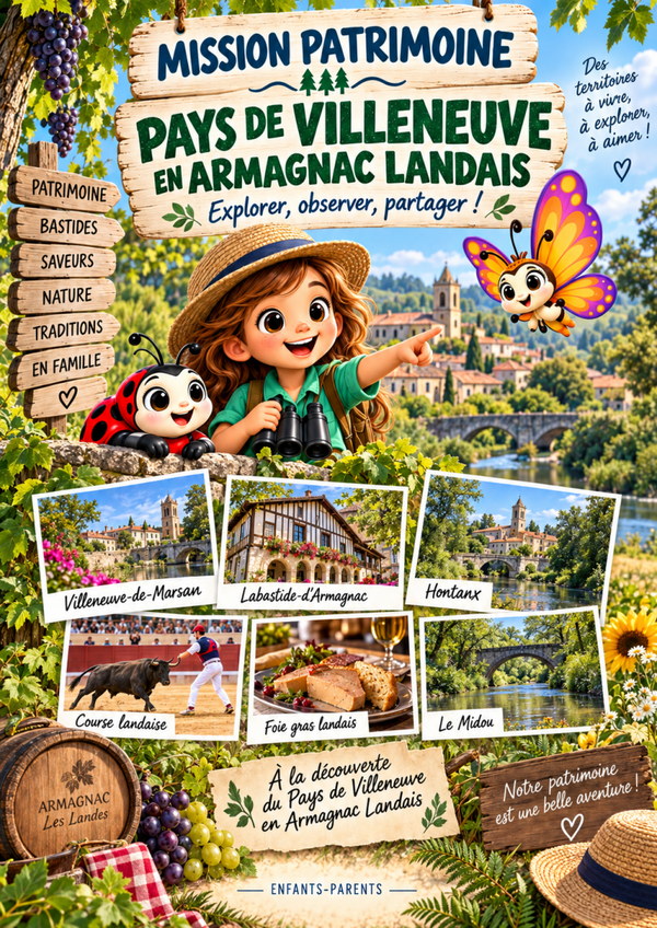 jeu mission patrimoine Landes -pays villeneuve armagnac