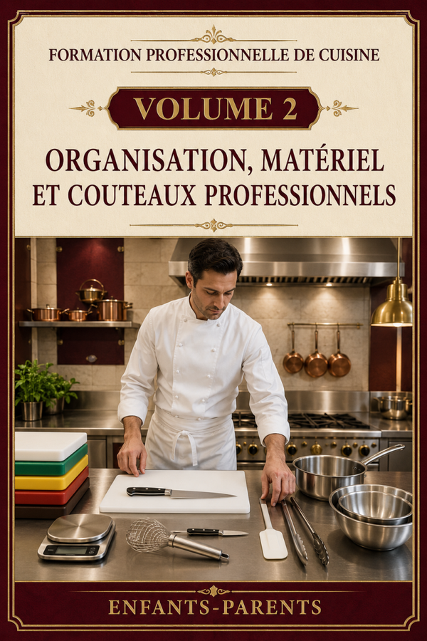 Cuisine – Volume 2 : Organisation, matériel et couteaux professionnels.