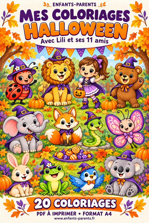 Mes coloriages Halloween – Avec Lili et ses 11 amis