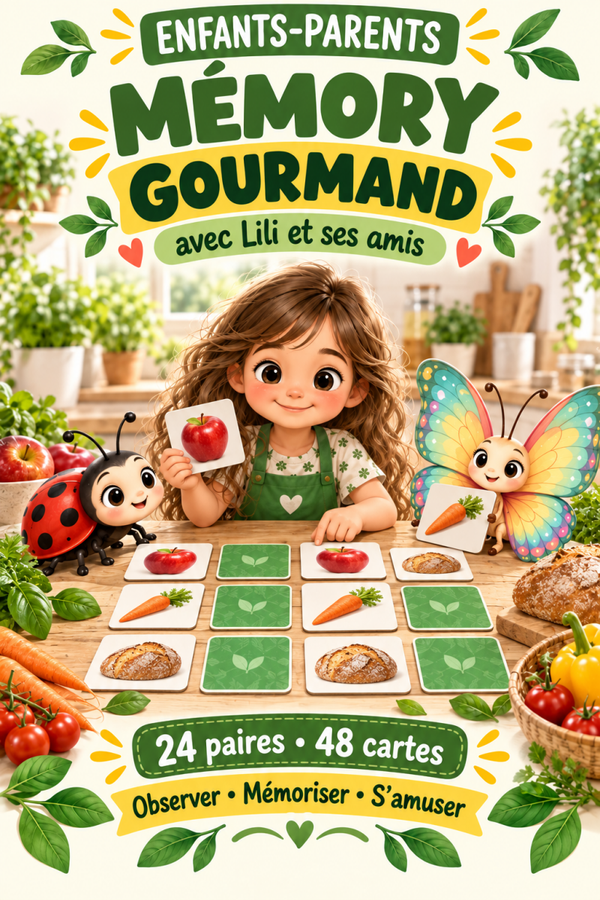 Mémory gourmand avec Lili et ses amis
