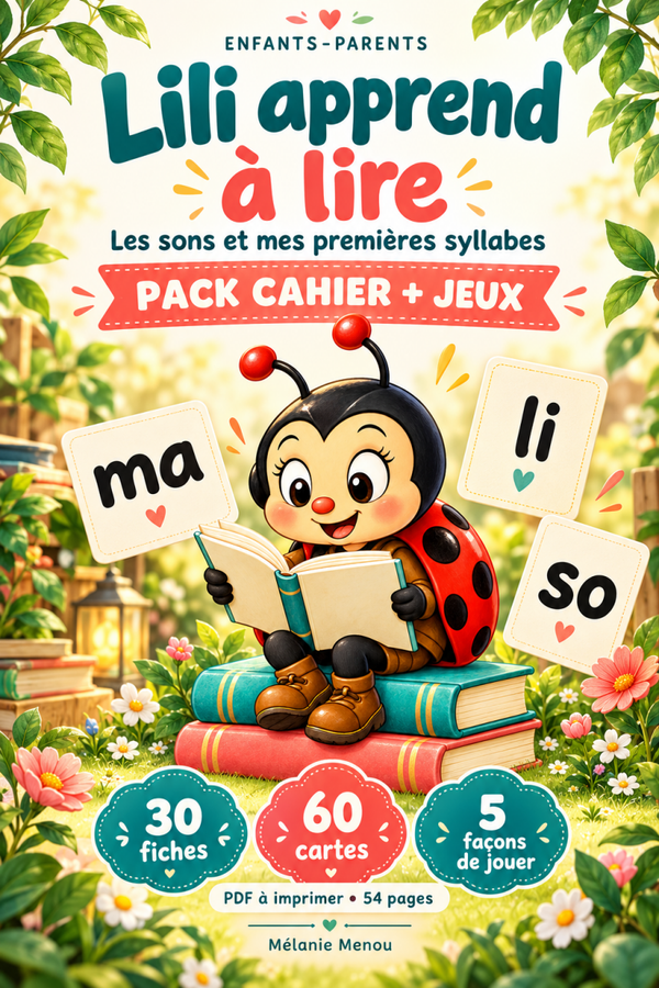 Précommande LILI APPREND À LIRE Les sons et mes premières syllabes — Pack cahier + jeux