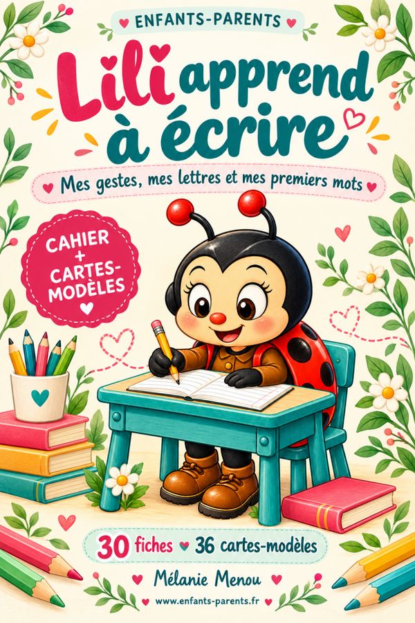 Lili apprend à écrire — Cahier et cartes-modèles