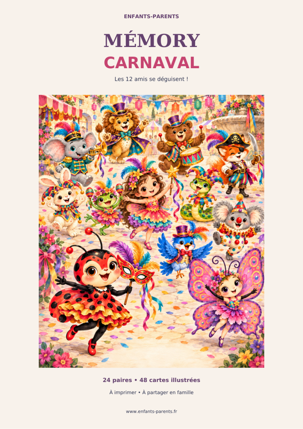 Mémory Carnaval — Les 12 amis se déguisent !