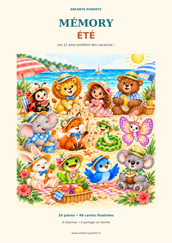 Mémory Été – Les 12 amis partent en vacances !