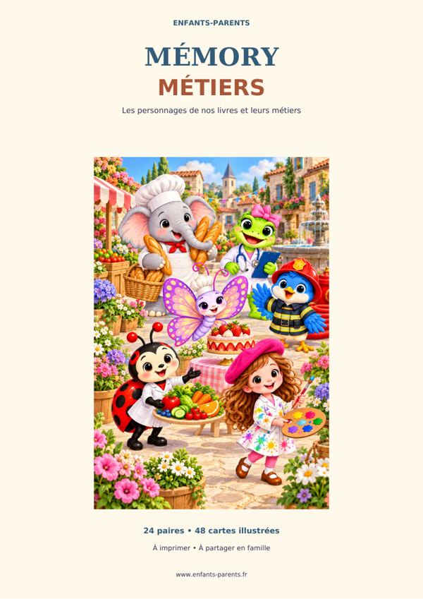 Mémory des métiers avec Lili et ses amis