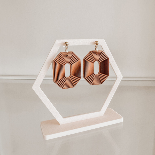 display 3D printed 4 hexagon pink