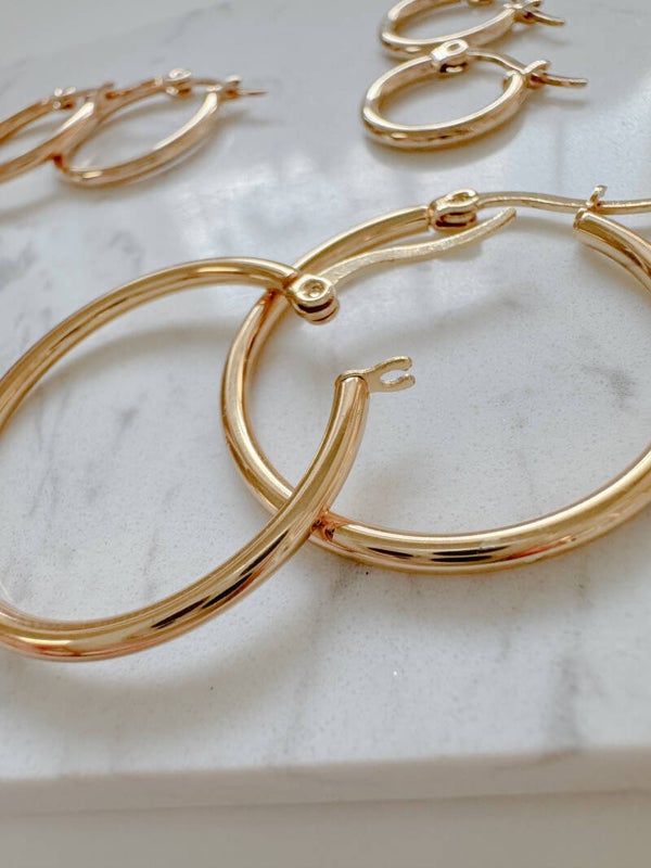 Earring rvs open hoops