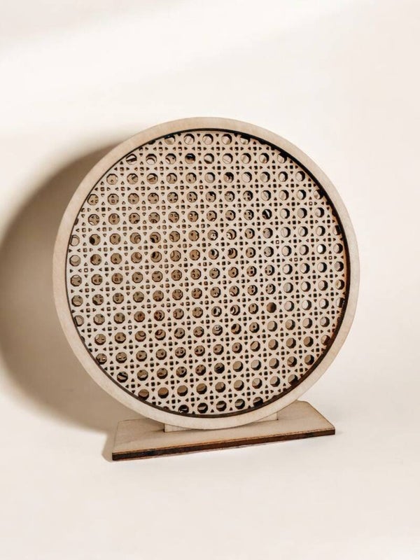 Houten display rotan rond