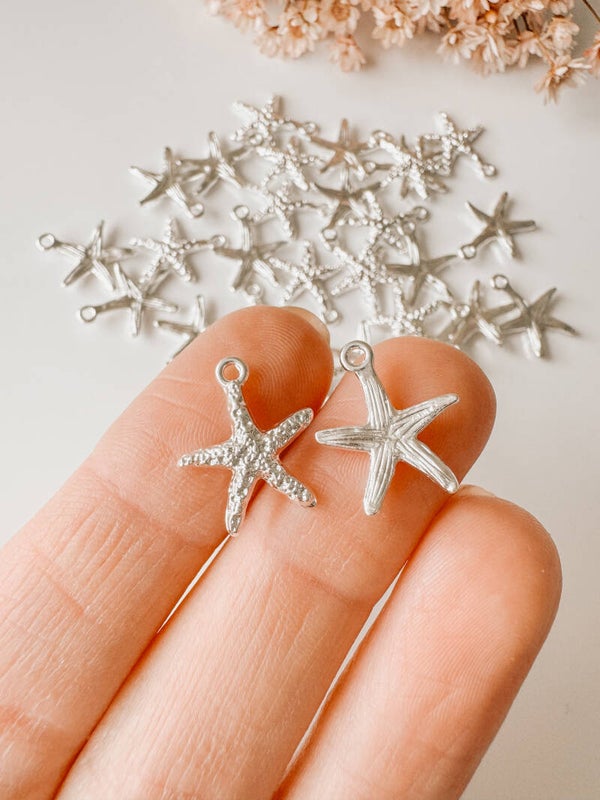 Zeester charm zilver