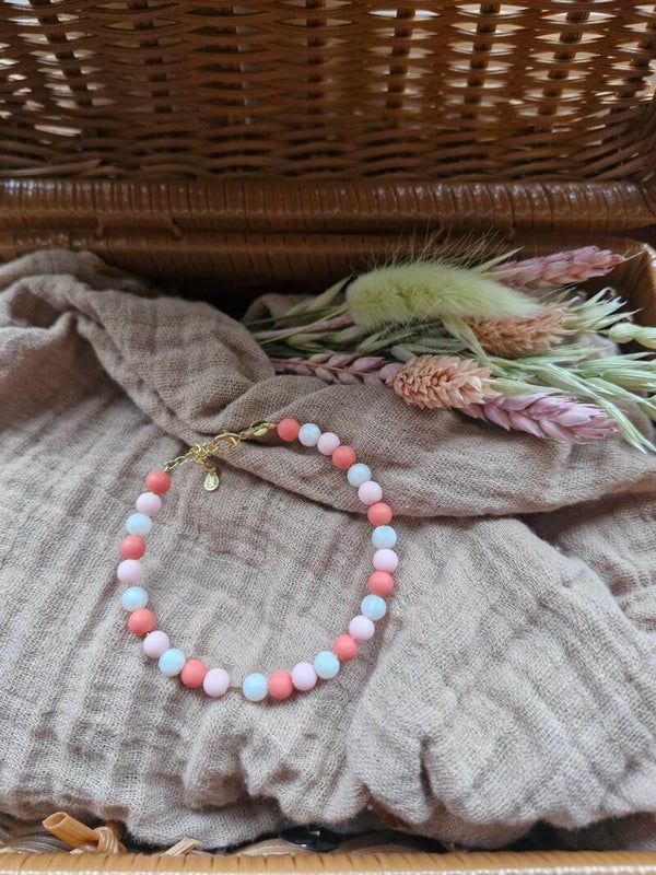 Armbandje  flamingo wit