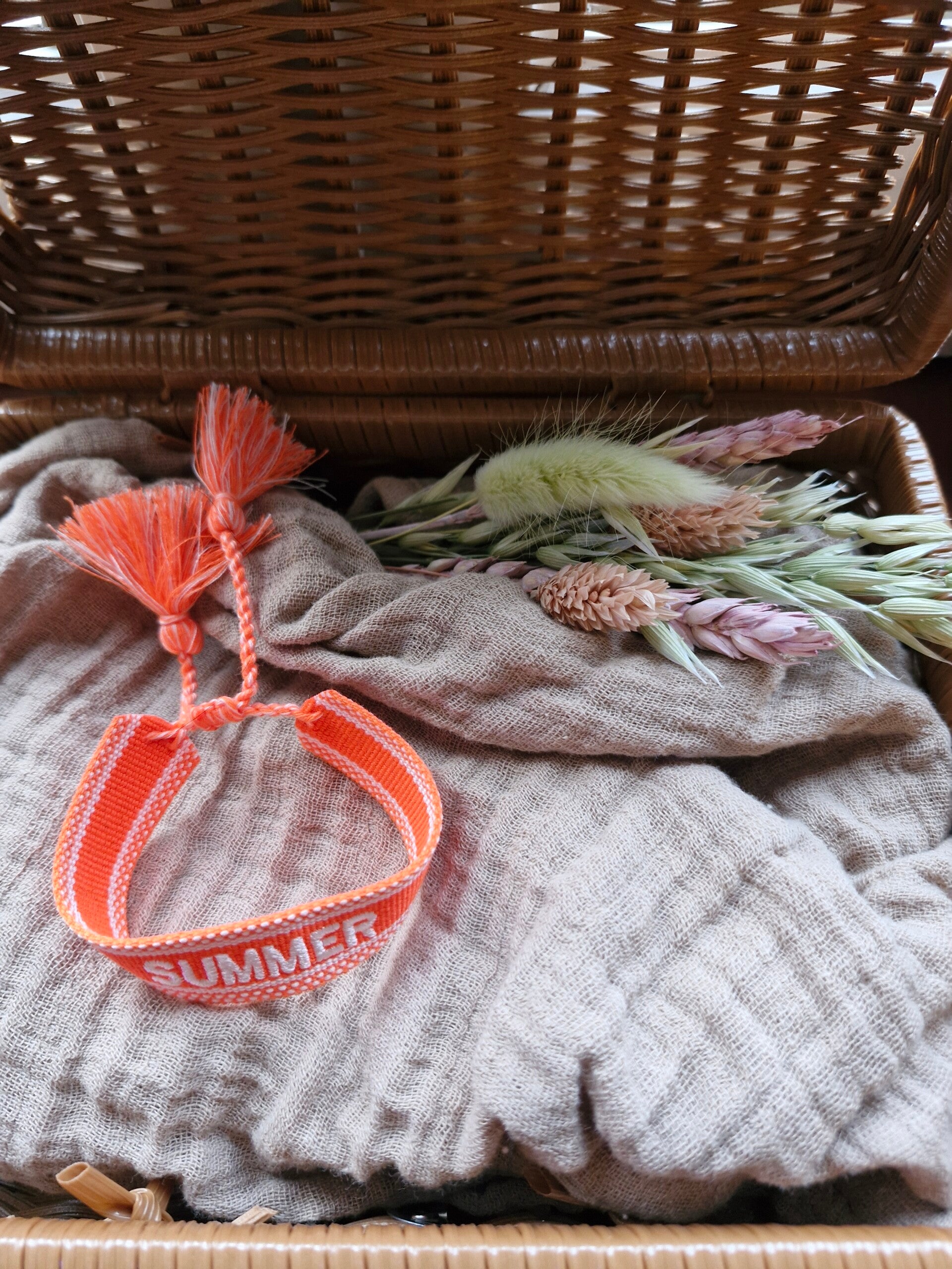 Stoffen armbandje hevig oranje summer