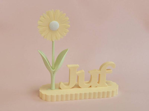 Staander Juf pastel geel