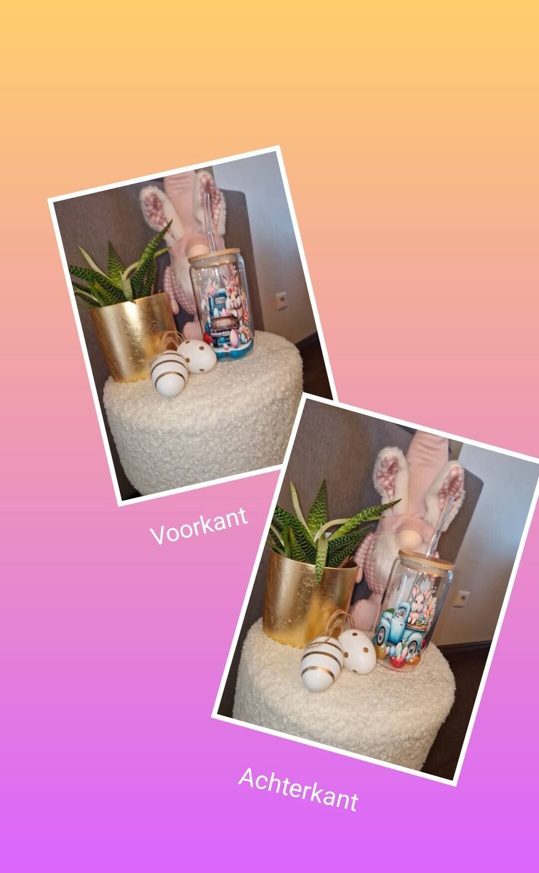 Glazen drinken beker met de blauwe auto