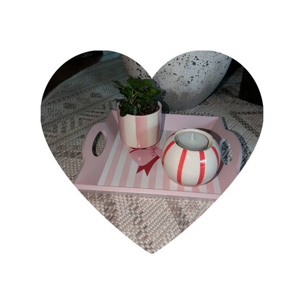 Plateau met theelicht potje rood