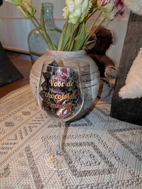 Wijnglas chocotoffe meester