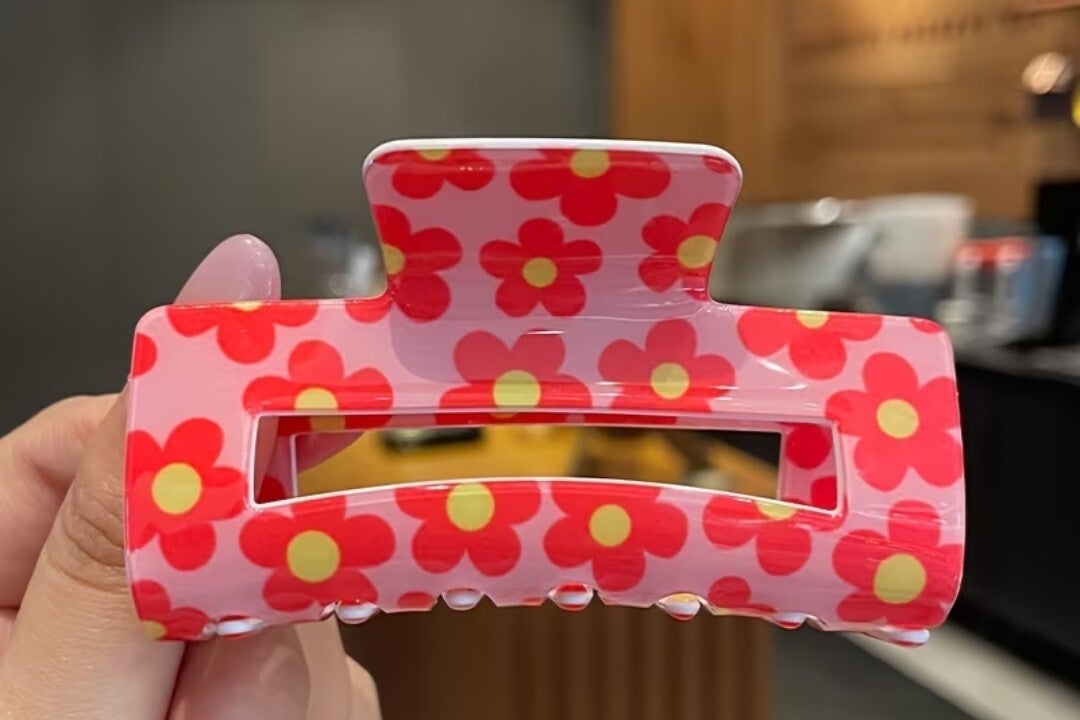 Grote haarklem met bloemen