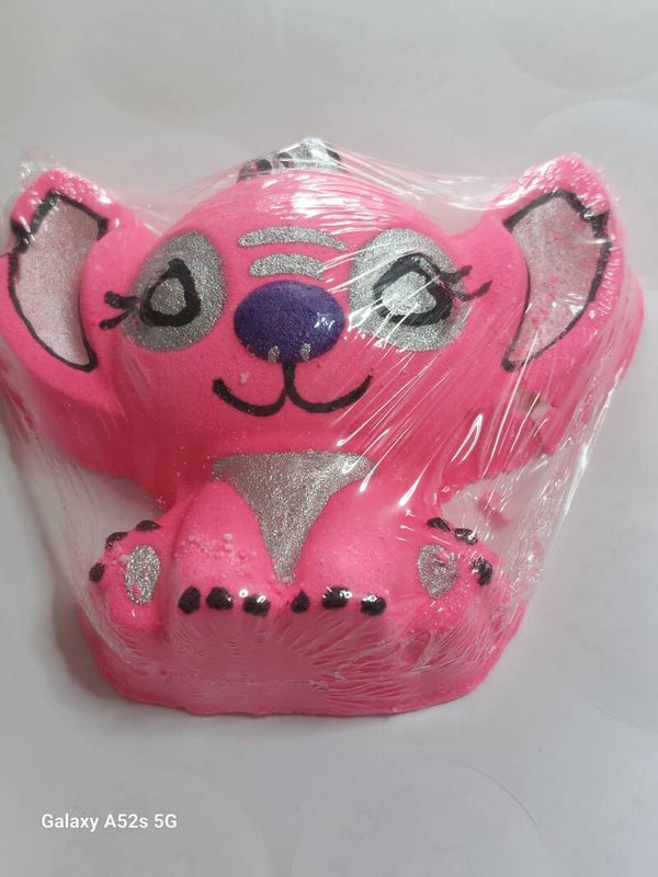 Pink bath bomb