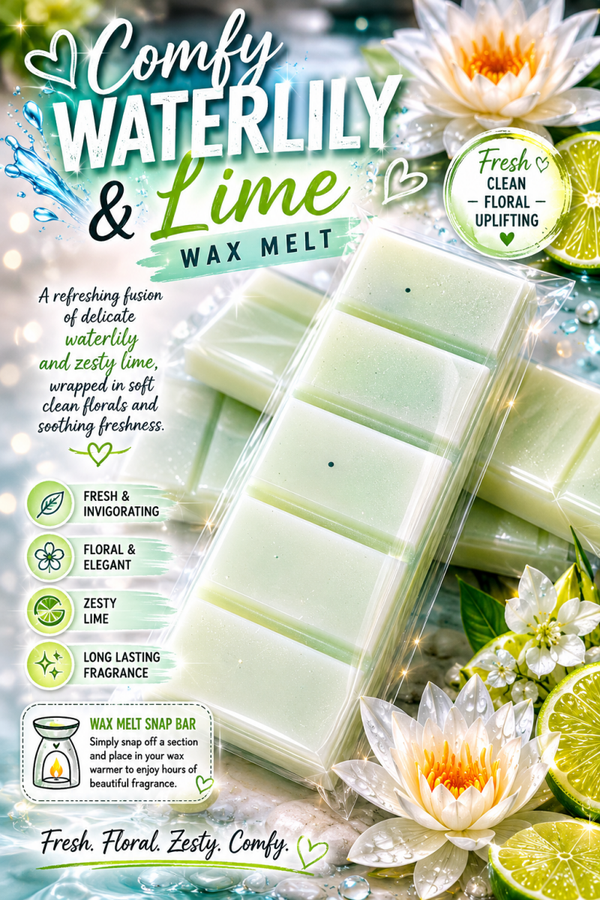 Comfy water lily & lime wax melt bar