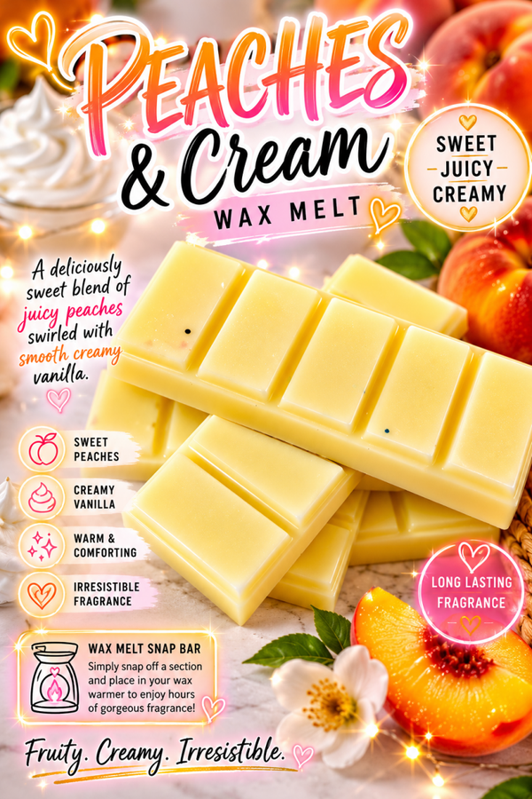 Wax melt bars peaches & cream